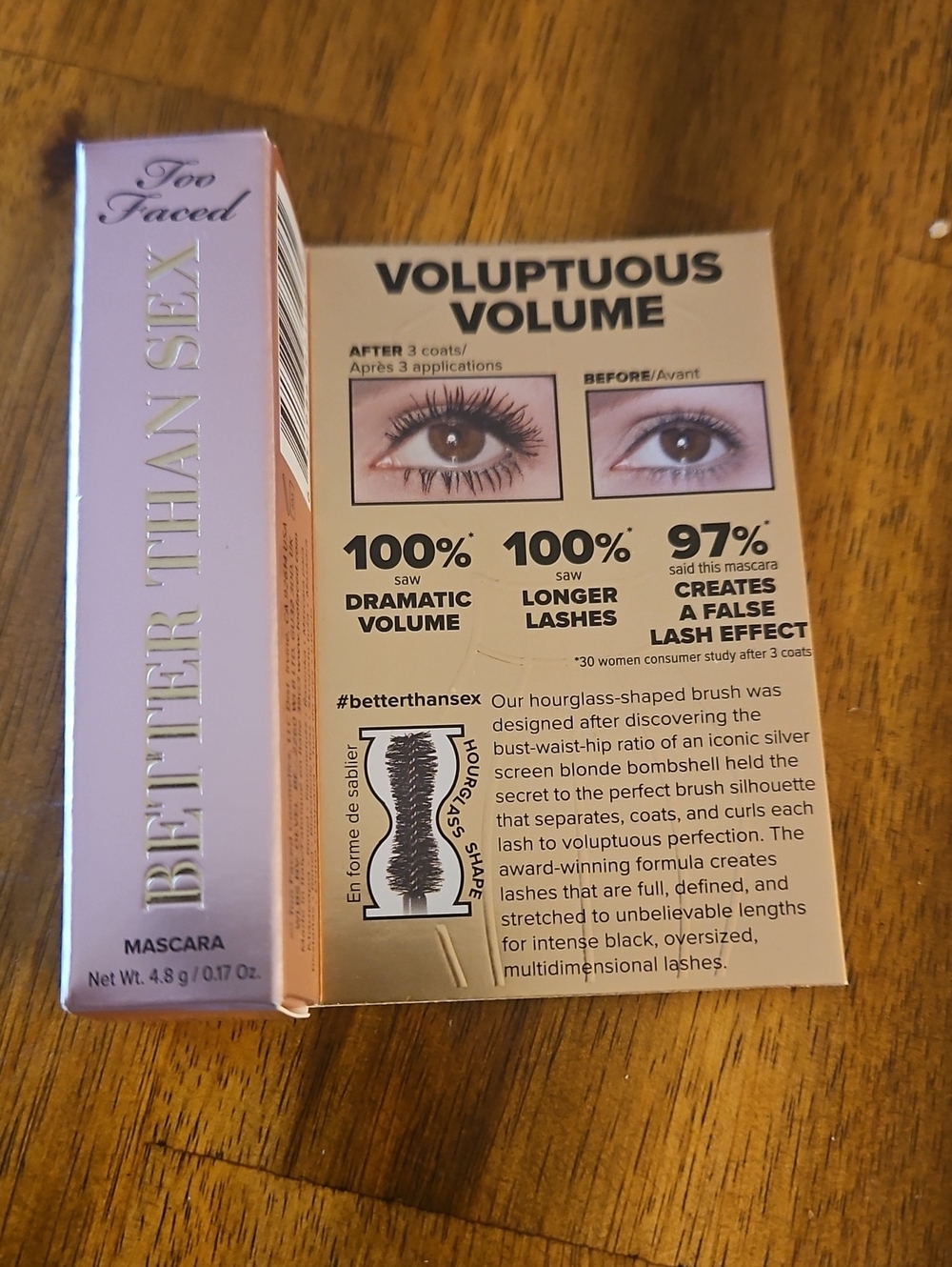 Too Faced Better Than Sex Voluptous Volume Mascara.